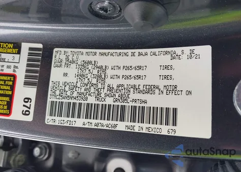 2022 Toyota Tacoma from USA, damaged, VIN 3TMCZ5AN5NM453920